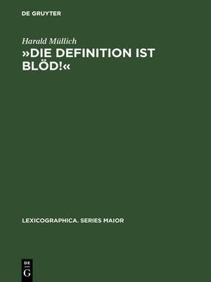 cover image of »Die Definition ist blöd!«